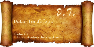 Duka Terézia névjegykártya